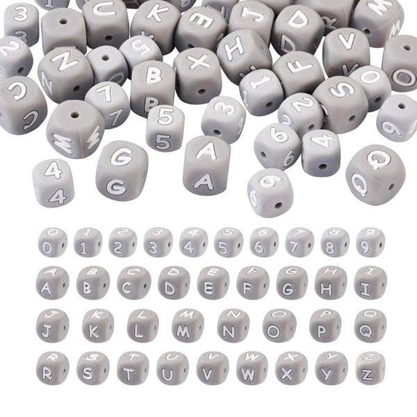 

other 46pcs/box letter number cube silicone beads for earring bracelet necklace diy handmade jewelry making crafts decor accessories