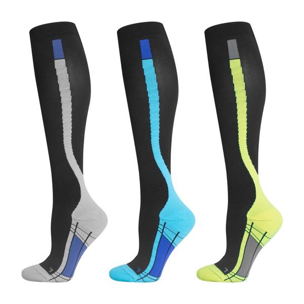 

sports socks cycling running cottonn yoga knee high professional compression long-running mountaineering stocking, Black