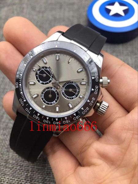 

designer watches high-quality men's watch, rubber strap with folding clasp, white steel ceramic ring, fully automatic mechanical moveme, Slivery;brown