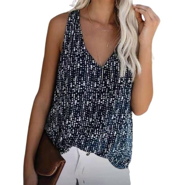 

women's t-shirt loose v-neck sleeveless tank tshirt women summer 2021 printed casual beach vest t shirt plus size female tees, White