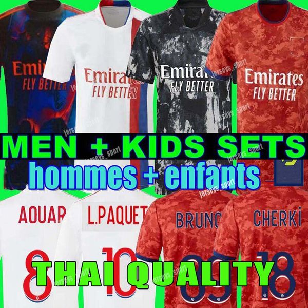 

fans player version 21 22 maillot lyon 4th 2021 2022 olympique lyonnais soccer jersey ol digital fourth football shirts toko ekambi bruno g, Black;yellow