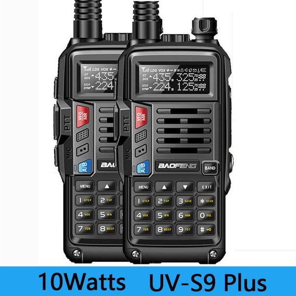 

walkie talkie 2pcs baofeng uv-s9 plus 10w powerful cb radio transceiver long range portable two way set for hunting travel