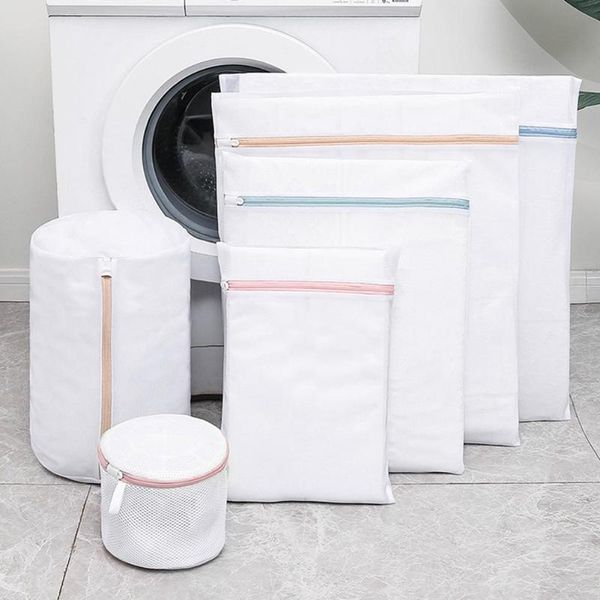 

4/5/6/8pcs washing machine laundry bag underwear clothes protection thicken mesh net zipper pouch bags