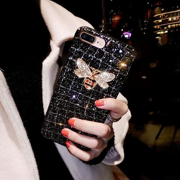 

card holders suitable for apple max european and american mobile phone case iphone7/8 silicone xs glitter 11pro bee xr6s, Brown;gray