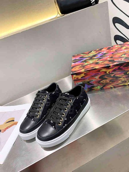 

dress shoes [with box] fashionable men's shoes designer women's leather lace-up platform oversized sole sneakers men and women lux, Black