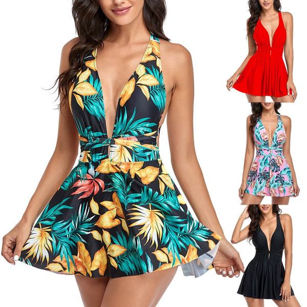 

one-piece suits swimsuit women swimwear skirt lace one piece maillot de bain femme