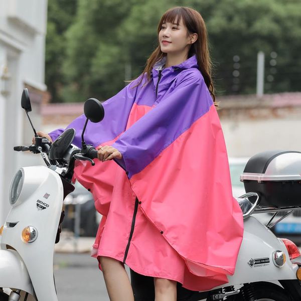 

raincoats fashion female cloak raincoat large size thin bike hiking water car wash waterproof windbreaker poncho japanese and korean