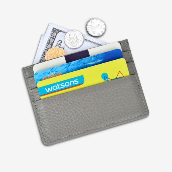 

card holders men wallet real pickup bag ultra-thin versatile simple multi position portable men's women's general holder, Brown;gray