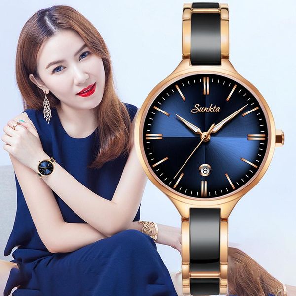 

luxury gift crystal watch women waterproof rose gold steel strap ladies wrist watches brand clock relogio feminino wristwatches, Slivery;brown