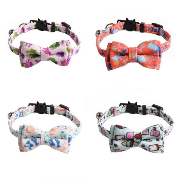 

spring summer pet dog cat print bow collar arrival sixpenny collars & leashes