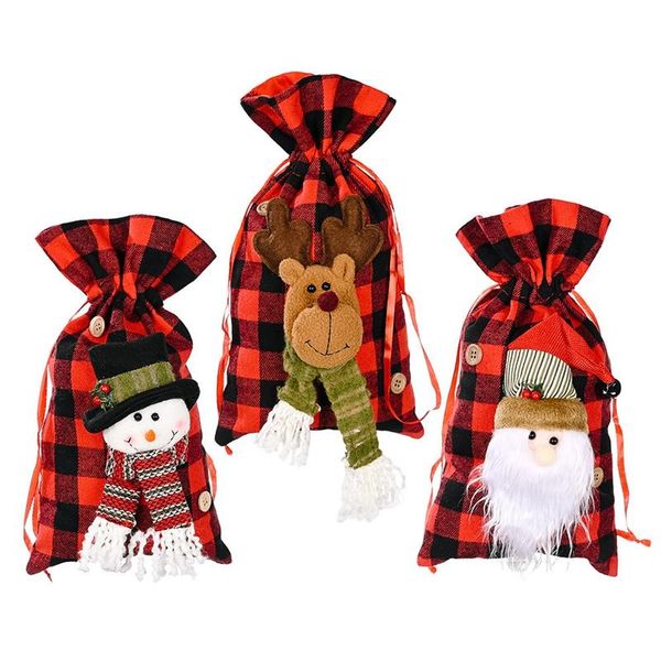 

gift wrap 3 pcs christmas candy bags apple for festivals and decorations super cute santa claus snowman elk