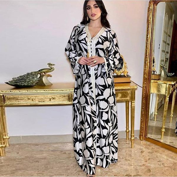 

ethnic clothing middle eastern abaya print muslim women dress ramadan british long skirt islamic, Red