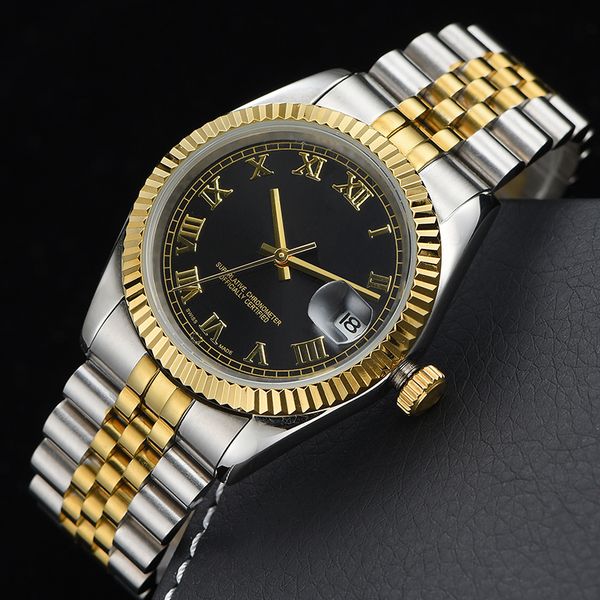 

durable precision automatic mechanical watch a variety of men and women can wear stainless steel waterproof watches style, Slivery;brown