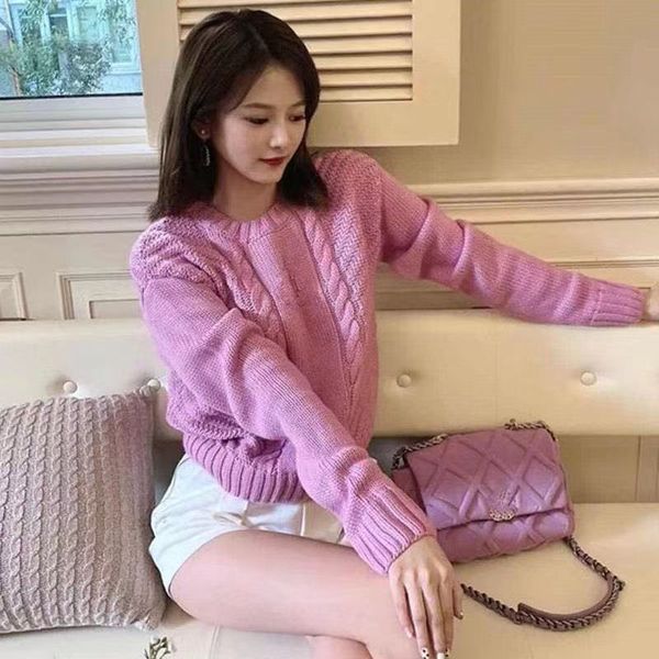 

the latest autumn and winter brand design women's sweater luxury fashion age reduction loose wool long sleeve 3 colors, White;black