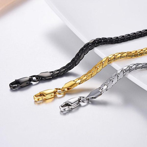 

link, chain bracelet men's stainless steel punk bracelets 2021 gothic gold black gift man jewelry accessories