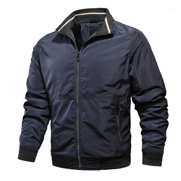 

jacket men autumn winter army jackets mens coats male outerwear windbreaker slim fit stand collar clothing coat1, Black