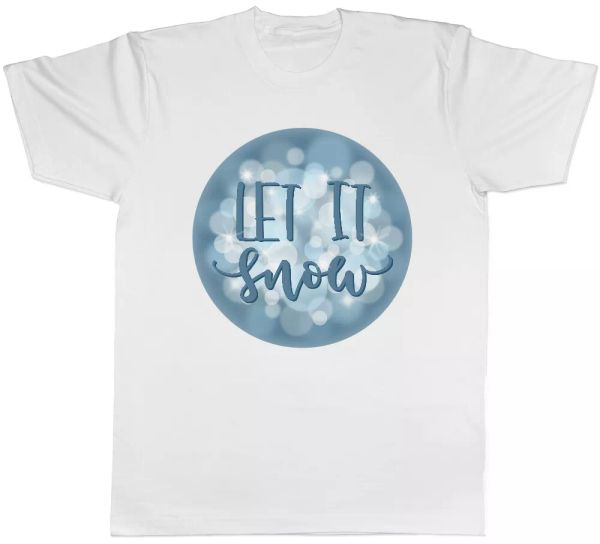 

let it snow mens t-shirt, White;black