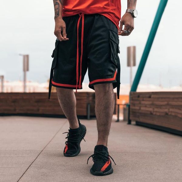 

summer shorts men casual sports fitness quick-dry running boardshorts breathable mens plus size loose trousers knee-lenthg baggy men's, White;black