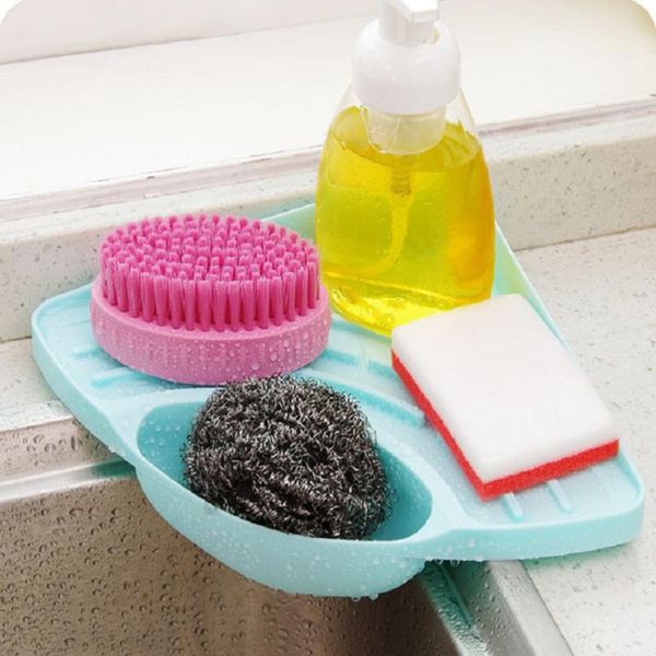 

soap dishes 1pc cute kitchen sink corner storage rack sponge holder wall mounted drip bathroom dish