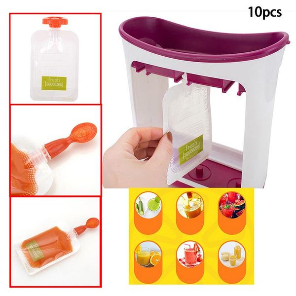 

food savers & storage containers 10pcs resealable fresh squeezed pouches practical baby weaning puree reusable squeeze for born