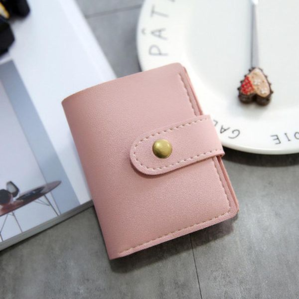 

card holders pu leather british style simple trend retro two-fold small wallet purse with bus holder for ladies women, Brown;gray
