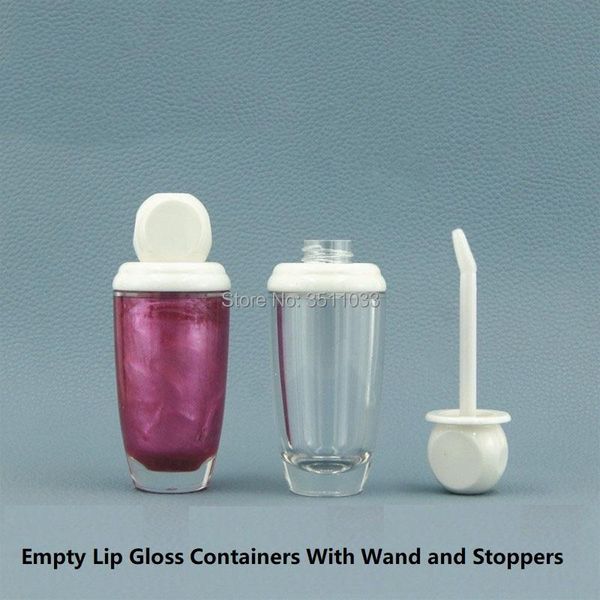 

storage bottles & jars 10ml transparent lip gloss tube white cap cosmetic lipgloss container clear empty concealer vials plastic glaze wand