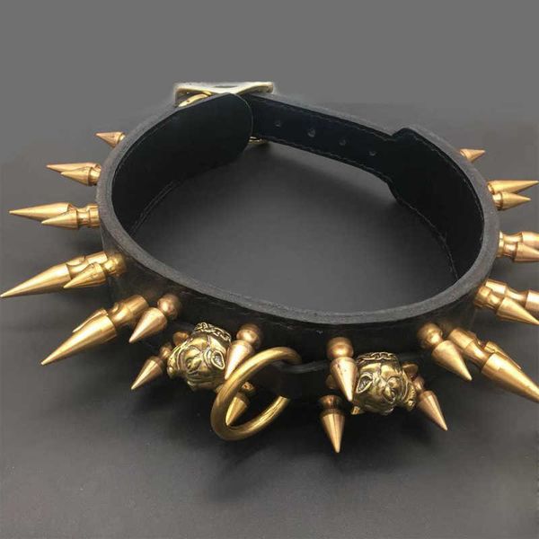 

factory handmade neck cover doberman bully double leather large dog collar