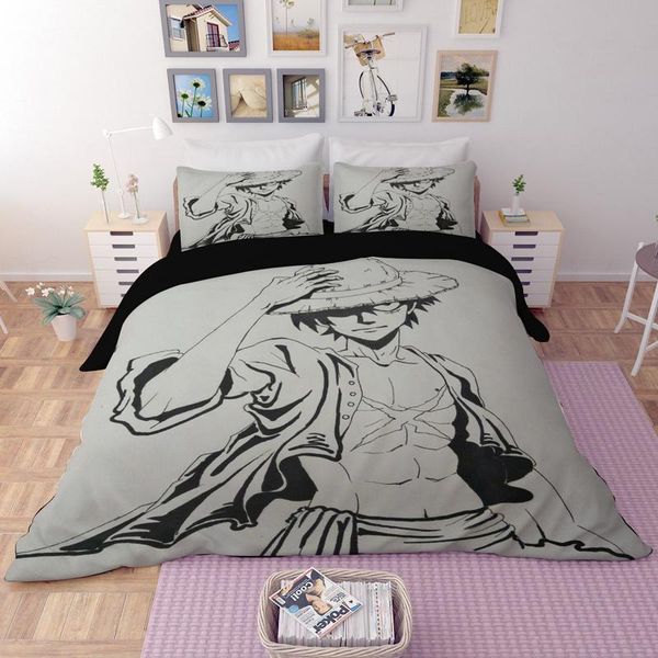 

bedding sets dx luffy ace brotherhood anime cartoon set duvet cover one piece comforter linen bedclothes sheet) bed (no