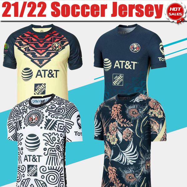 

21/22 men kids club america football jersey liga mx home yellow away black giovani castillo mateus 2021/2022 training soccer shirts football, Black;yellow