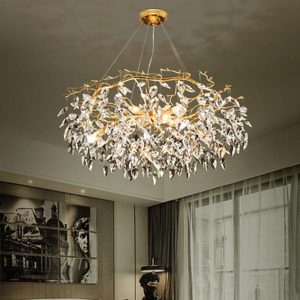 

chandeliers nordic luxury gold crystal chandelier lighting modern room decoration led ceiling loft art hanging lamps living