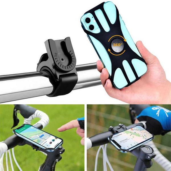 

cell phone mounts & holders universal bicycle mobile holder gps navigation bracket rotating silicone motorcycle bike cycling handlebar stand