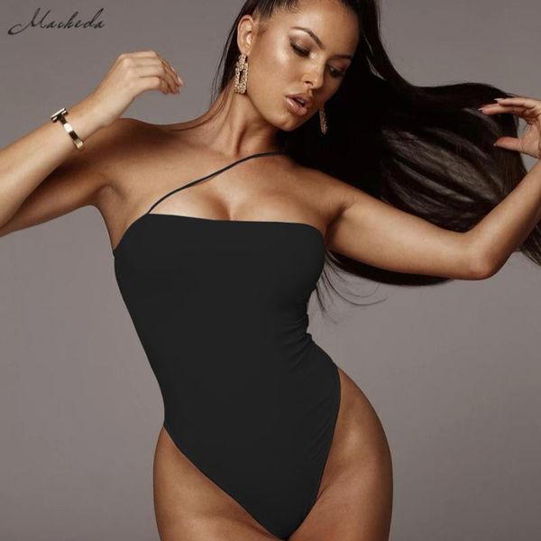 

women's jumpsuits & rompers macheda summer women black bodysuit club party 2021 basic sleeveless solid skinny lady backless, Black;white