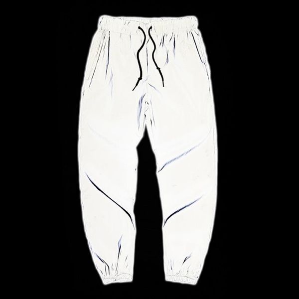 

streetwear night hip hop women pants reflective casual fashion male elastic waist skateboard harajuku jogger trousers sweatpants, Black