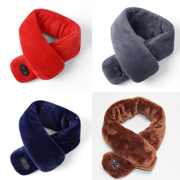 

berets usb electric heated scarf men women winter thick soft neck warmer uk, Blue;gray