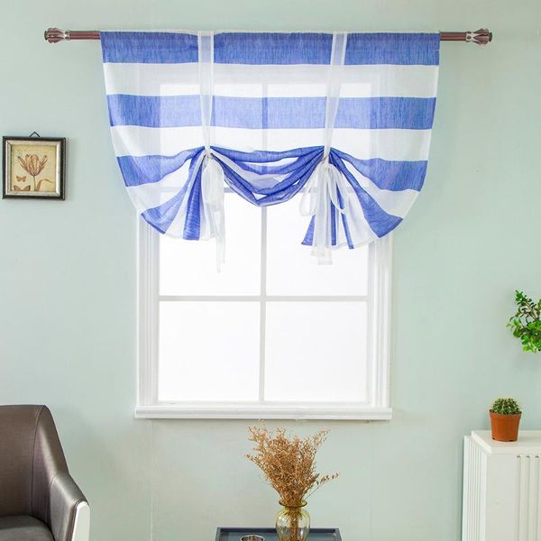

curtain & drapes tie up roman 1pc beauty short sheer window balloon shade voile 117x160cm #r25