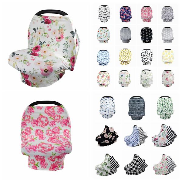 

2021 differents styles baby floral feeding nursing cover born toddler breastfeeding privacy scarf shawl car seat stroller canopy tools, White