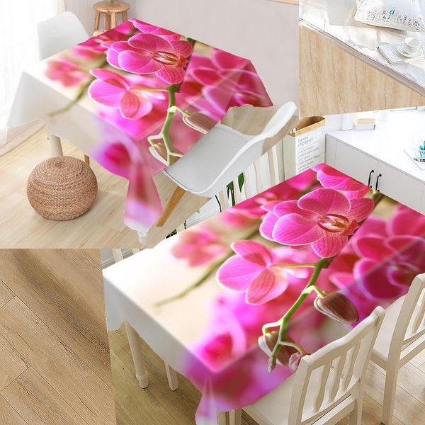 

table cloth orchid flower custom rectangular oxford print waterproof oilproof square cover party tablecloth