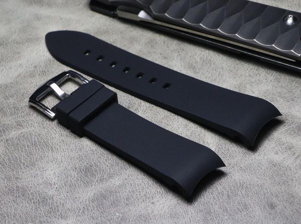 

watch bands silicone strap men's accessories pin buckle18 20 22mm water ghost rubber women's sports waterproof band, Black;brown