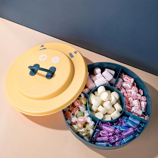 

dishes & plates portable simple fruit plate with lid candy storage box nuts snack tray flowers gift for party wedding christmas decor