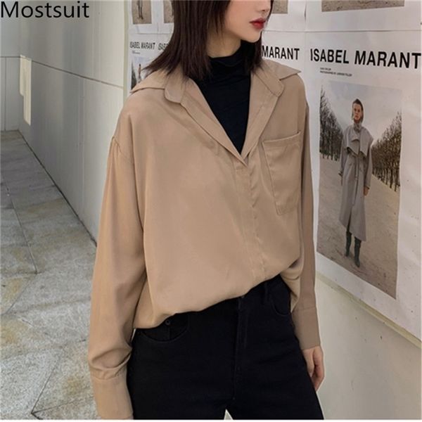 

autumn fake two pieces stylish korean women shirts long sleeve turtleneck spliced vintage fashion female blusas femme 210513, White