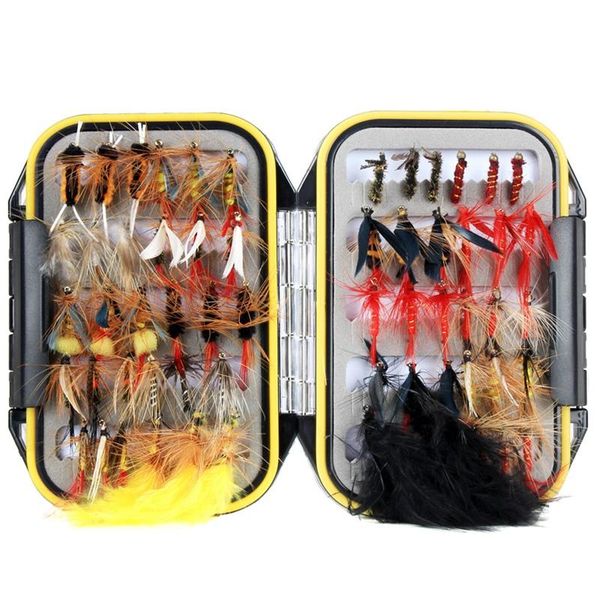 

fishing hooks lure dry / wet flies nymph artificial pesca bait for carp spring tackle box 60pcs