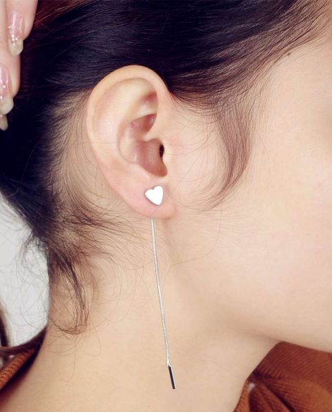 

popular simple metal triangle love electroplating earrings long tassel