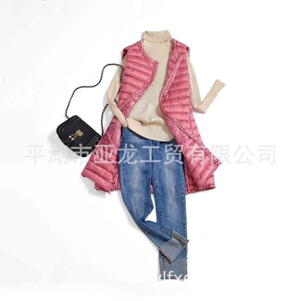 

vests lightweight fashion et in autumn winter 2021 korean version women's collarls medium and long down ma jiachao, Black;white