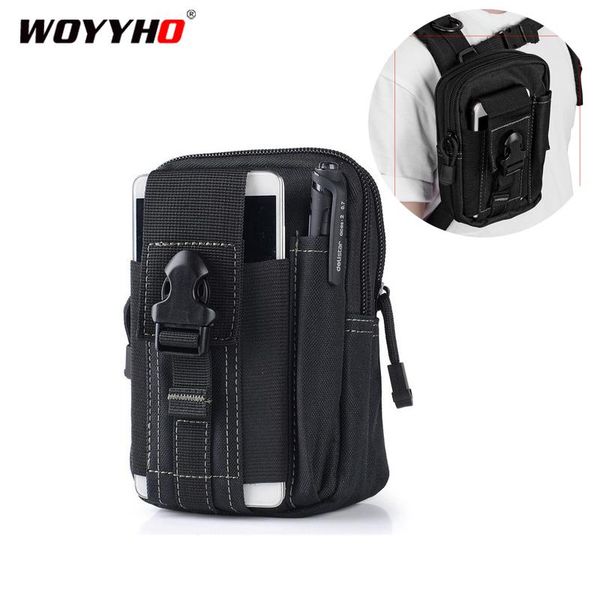 

stuff sacks tactical molle pouch waist bag, nylon multifunction hunting bags, military pack outdoor pouches phone case pocket for iphone
