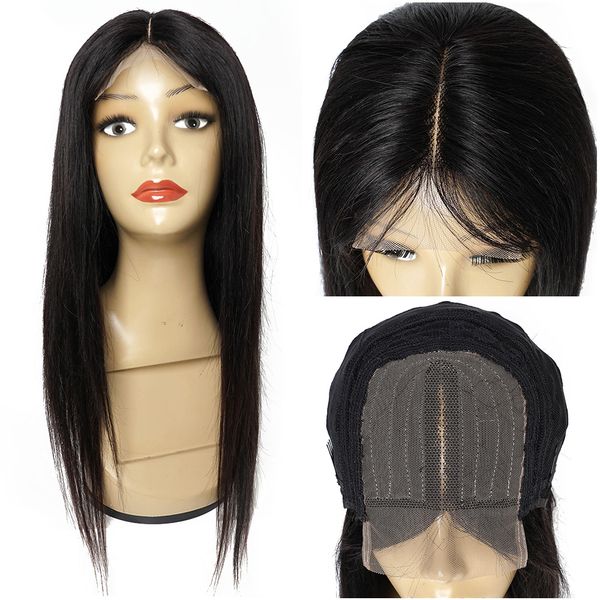 

4x1 t lace wig 14-32 inch 150% density wigs indian human hair middle part front lace pre-plucked with baby hair, Black;brown