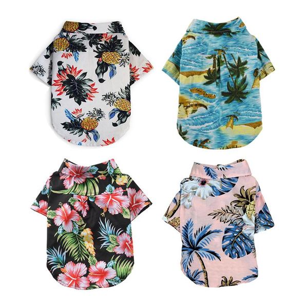 

dog apparel summer beach pet shirt hawaii style clothes for dogs puppy fashion floral jacket pitbull yorkshire chihuahua costume