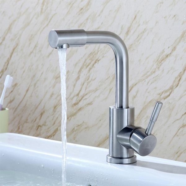 

bathroom sink faucets basin stainless steel deck mounted cold mixer tap single hole