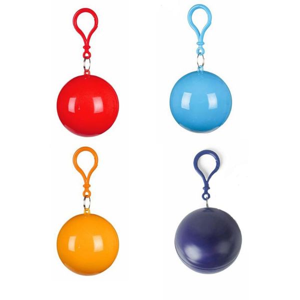 

raincoats plastic keyring light weight women men camping hooded ponchos ball rain cover outdoor rainwear portable raincoat