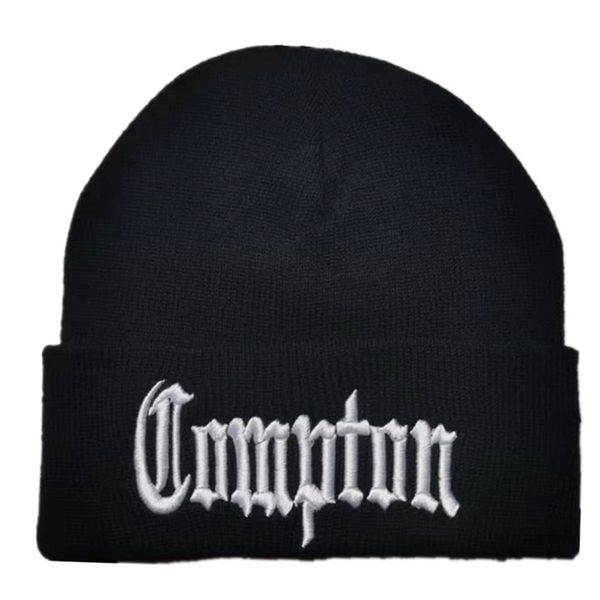 

Compton hip hop warm wool cold men's women's autumn and winter skiing couple knitted hat beanies, Blue;gray