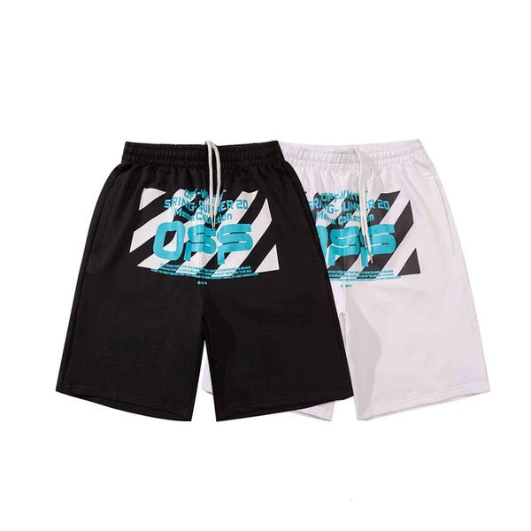 

/ summer 2021 new spring off creative letter pattern printed casual shorts for men and women, Black
